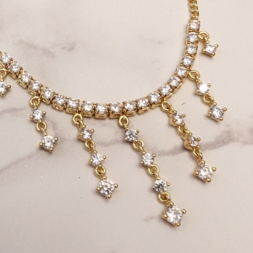 Anthropologie Crystal Drip Chain Necklace - Picture 6 of 8